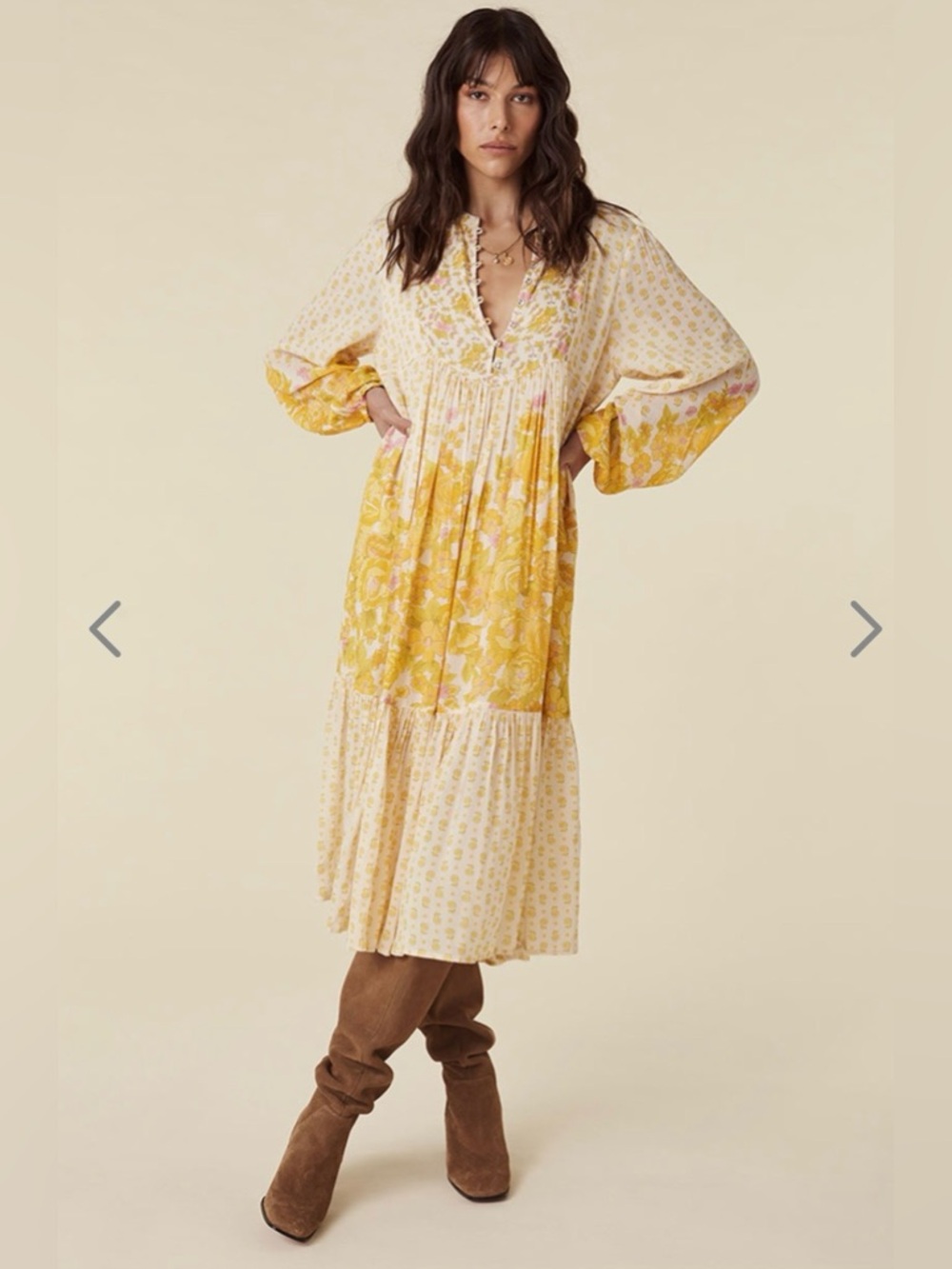 SPELL 🌼 Yellow Rose Boho Midi XS - Picture 3 of 12